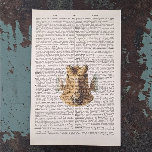 Hand Crafted Other - Haeckel Fish Vintage Dictionary Page Art